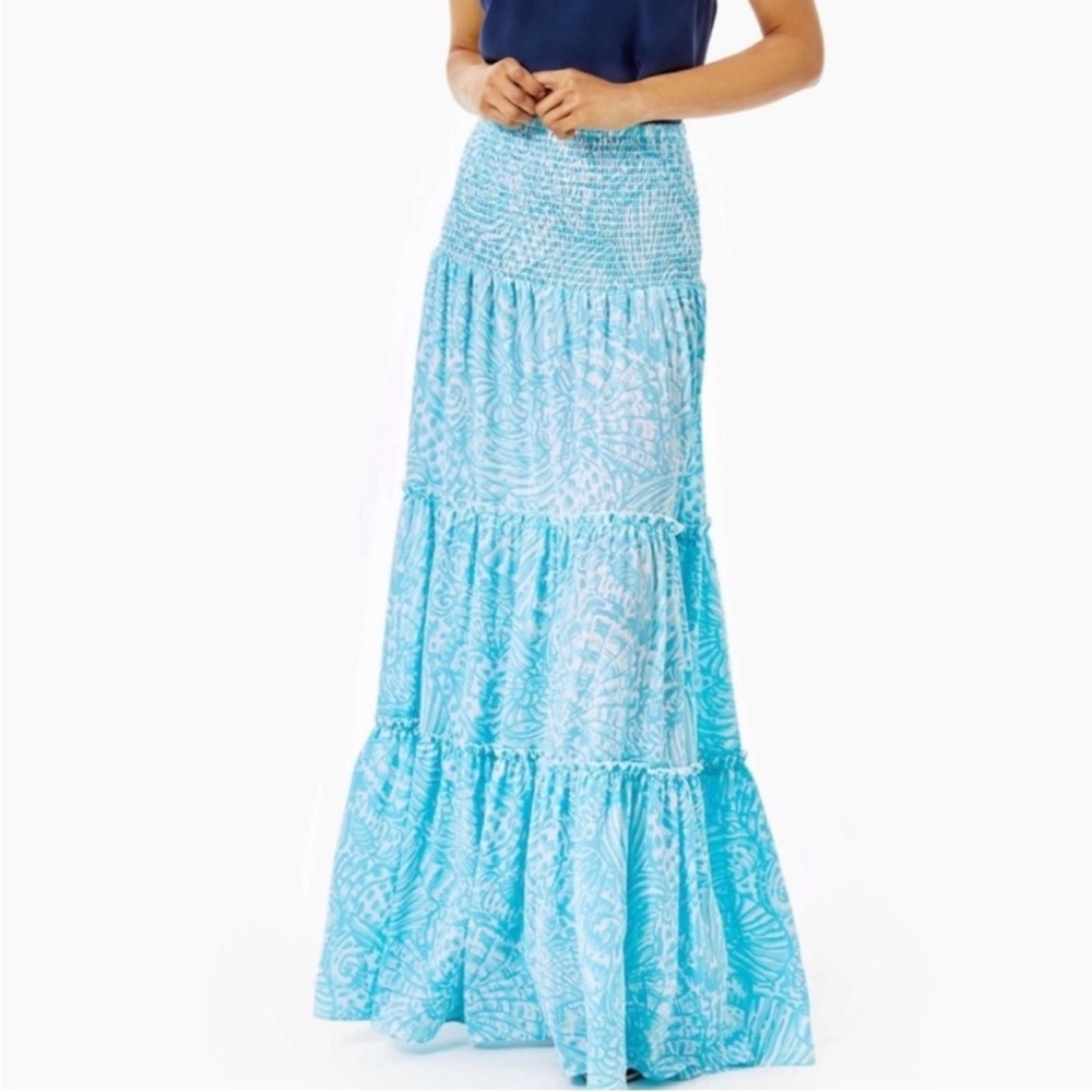 Lilly Pulitzer Hanalei maxi blue skirt XS